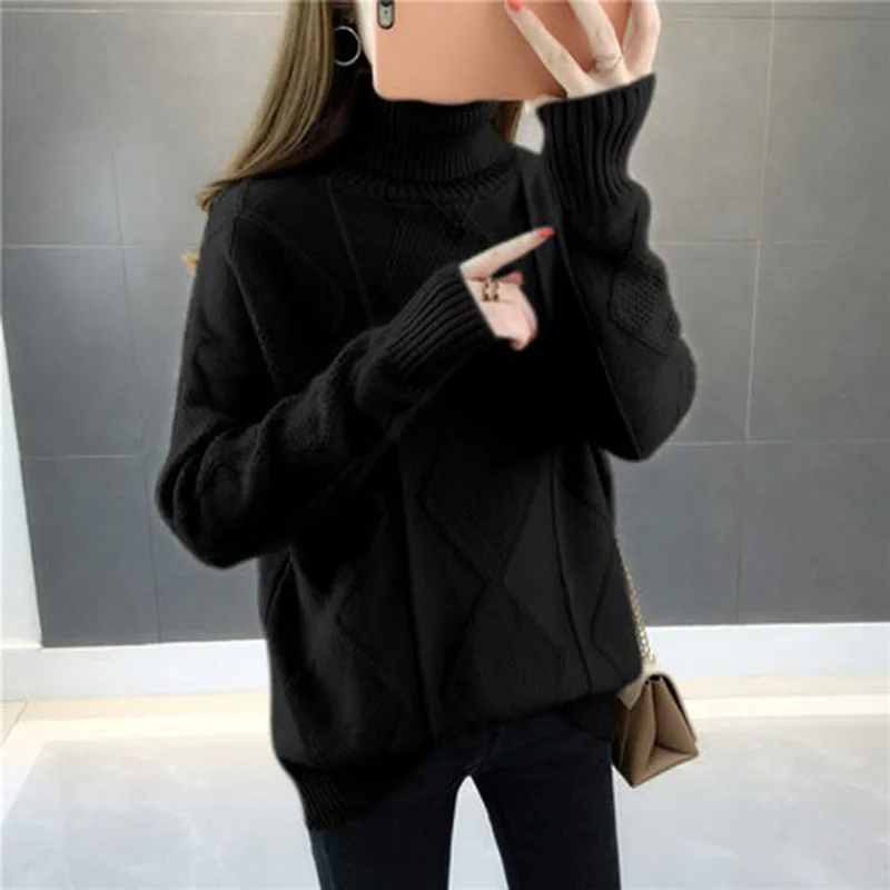 Knitted Turtleneck Sweaters 2019 Autumn Winter Women Pullovers Casual Solid Slim Knit top loose top bottoming shirt RQ240
Knitted Turtleneck Sweaters 2019 Autumn Winter Women Pullovers Casual Solid Slim Knit top loose top bottoming shirt RQ240