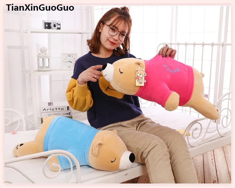 cartoon brown bear doll cloth style prone bear large 60cm soft cotton plush toy throw pillow birthday gift h2219
cartoon brown bear doll cloth style prone bear large 60cm soft cotton plush toy throw pillow birthday gift h2219