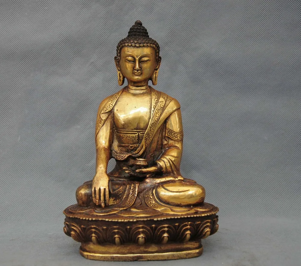 8"Chinese tibetan buddhism bronze sakyamuni Buddha Sit apothecar Amitabha statue
8"Chinese tibetan buddhism bronze sakyamuni Buddha Sit apothecar Amitabha statue