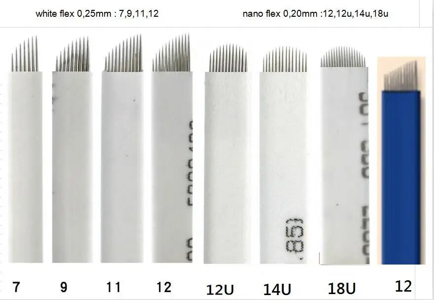 500pcs/lot Microblading Needle 7/9/ 12/14 / 12u / 14U/16U Permanent Makeup Microblading Blades
500pcs/lot Microblading Needle 7/9/ 12/14 / 12u / 14U/16U Permanent Makeup Microblading Blades