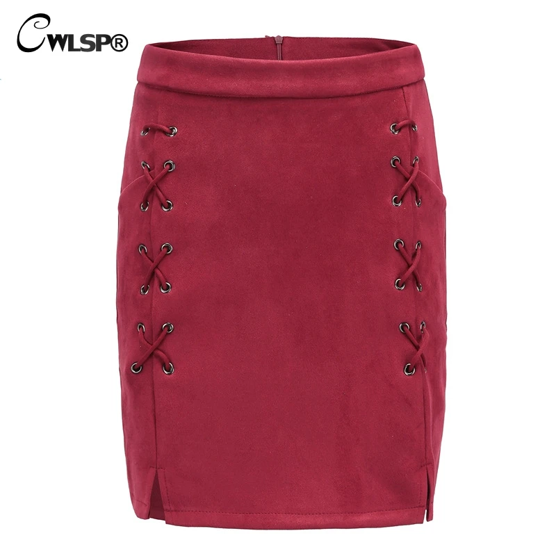 CWLSP 2018 Bodycon Short Skirt Womens Suede Leather Office Pencil Skirt Girls Bandage Lace Up High Waist Saia Jupe QZ1809
CWLSP 2018 Bodycon Short Skirt Womens Suede Leather Office Pencil Skirt Girls Bandage Lace Up High Waist Saia Jupe QZ1809