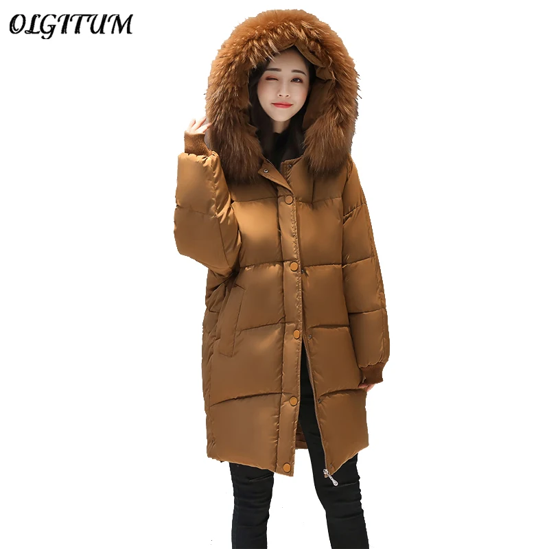Winter Female Coat 2020 New Winter jacket Big Fur Collar Hooded Long section Cotton coat women loose thicken warm Parkas Coat
Winter Female Coat 2020 New Winter jacket Big Fur Collar Hooded Long section Cotton coat women loose thicken warm Parkas Coat
