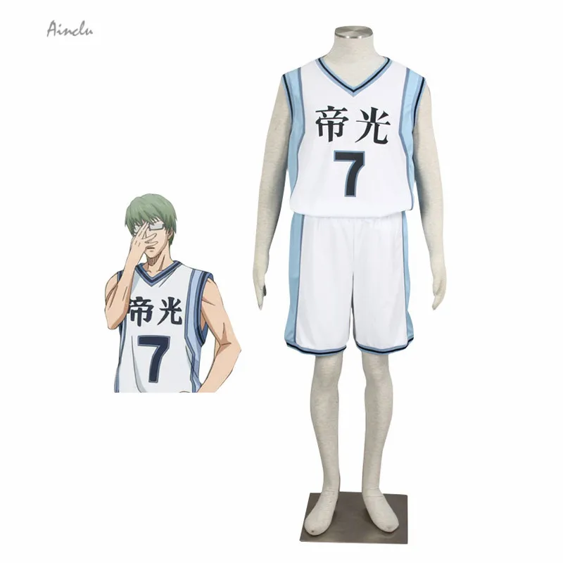 Ainclu бесплатная доставка костюм на Хэллоуин Kuroko no Basuke Teiko School #7 Midorima Shintaro