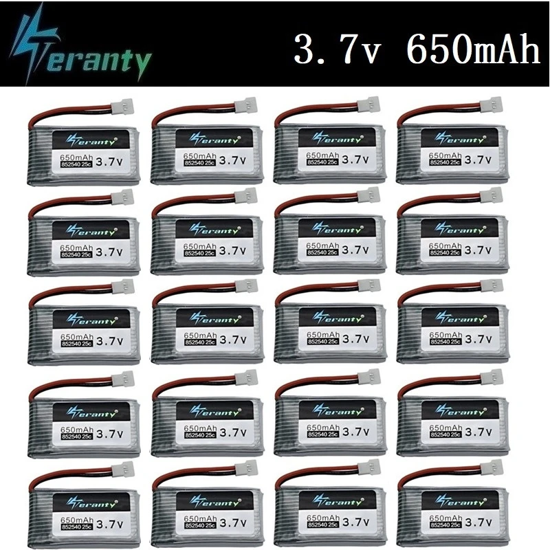 Teranty Power 3,7 V 650mAh Li-po аккумулятор для SYMA X5C X5C-1 X5 H5C X5SW 852540 3,7 V Дрон с перезаряжаемым аккумулятором литиевая батарея 20 шт./компл.
Teranty Power 3,7 V 650mAh Li-po аккумулятор для SYMA X5C X5C-1 X5 H5C X5SW 852540 3,7 V Дрон с перезаряжаемым аккумулятором литиевая батарея 20 шт./компл.