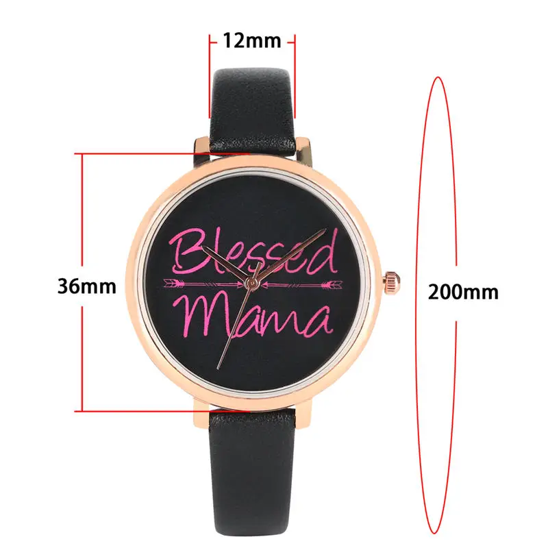 Woman Watches Quartz Wrist Watch Black Dial Clock Clock Leather Band Women Blessed Mama Series Ladies Gift reloj mujer zegarek
Woman Watches Quartz Wrist Watch Black Dial Clock Clock Leather Band Women Blessed Mama Series Ladies Gift reloj mujer zegarek