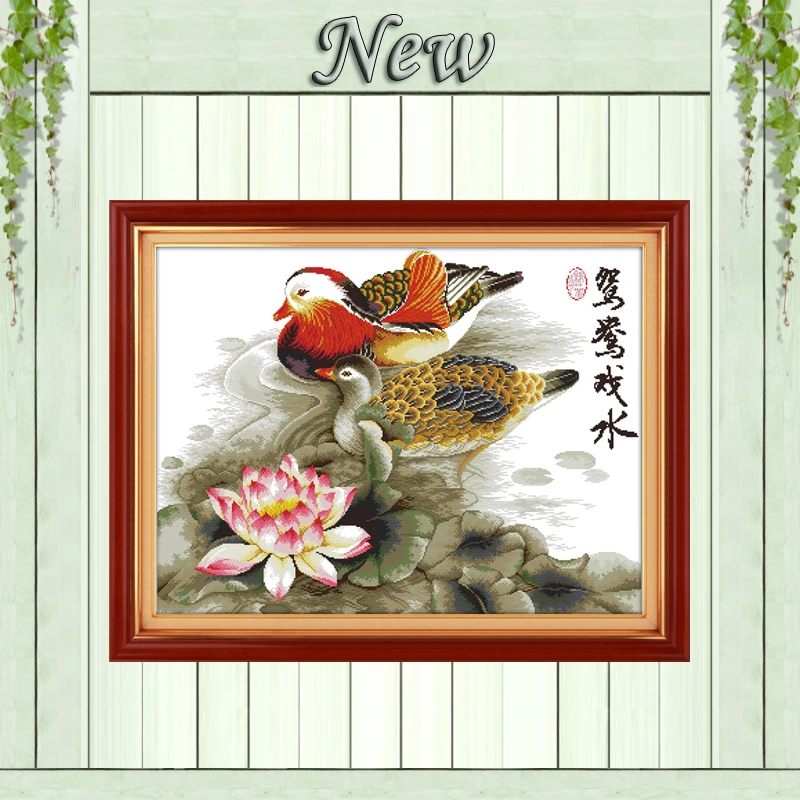 Mandarin ducks playing in the water bird love counted print on canvas DMC 11CT 14CT kits Cross Stitch embroidery needlework Sets
Mandarin ducks playing in the water bird love counted print on canvas DMC 11CT 14CT kits Cross Stitch embroidery needlework Sets