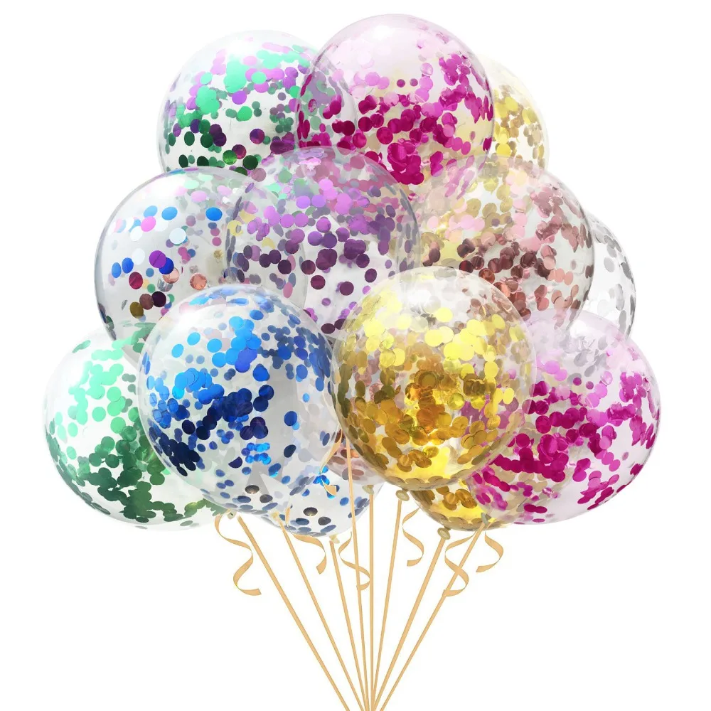 5 шт 12 дюймов розовое золото конфетти шары День рождения шар Baby Shower поставки