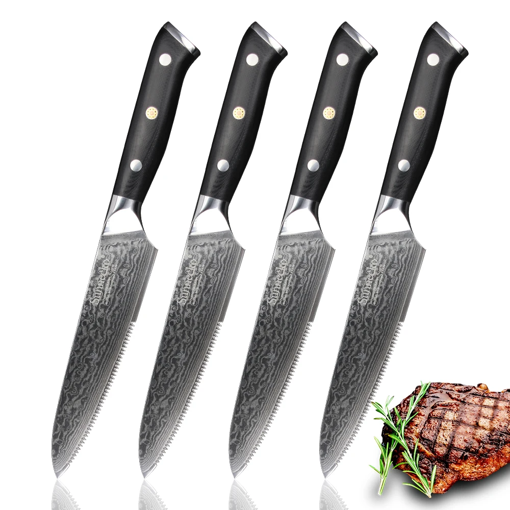 SUNNECKO Chef Knife 4PCS Kitchen Knives Set Japanese Damascus VG10 Steel Razor Sharp 5 inch Steak Knife Cutter Tools G10 Handle
SUNNECKO Chef Knife 4PCS Kitchen Knives Set Japanese Damascus VG10 Steel Razor Sharp 5 inch Steak Knife Cutter Tools G10 Handle