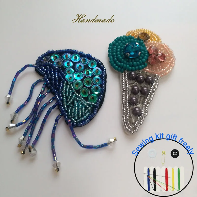 3D Handmade icecream Jellyfish Patches for clothing DIY sew on sequin rhinestone parches Beaded appliques for hats bags
3D Handmade icecream Jellyfish Patches for clothing DIY sew on sequin rhinestone parches Beaded appliques for hats bags