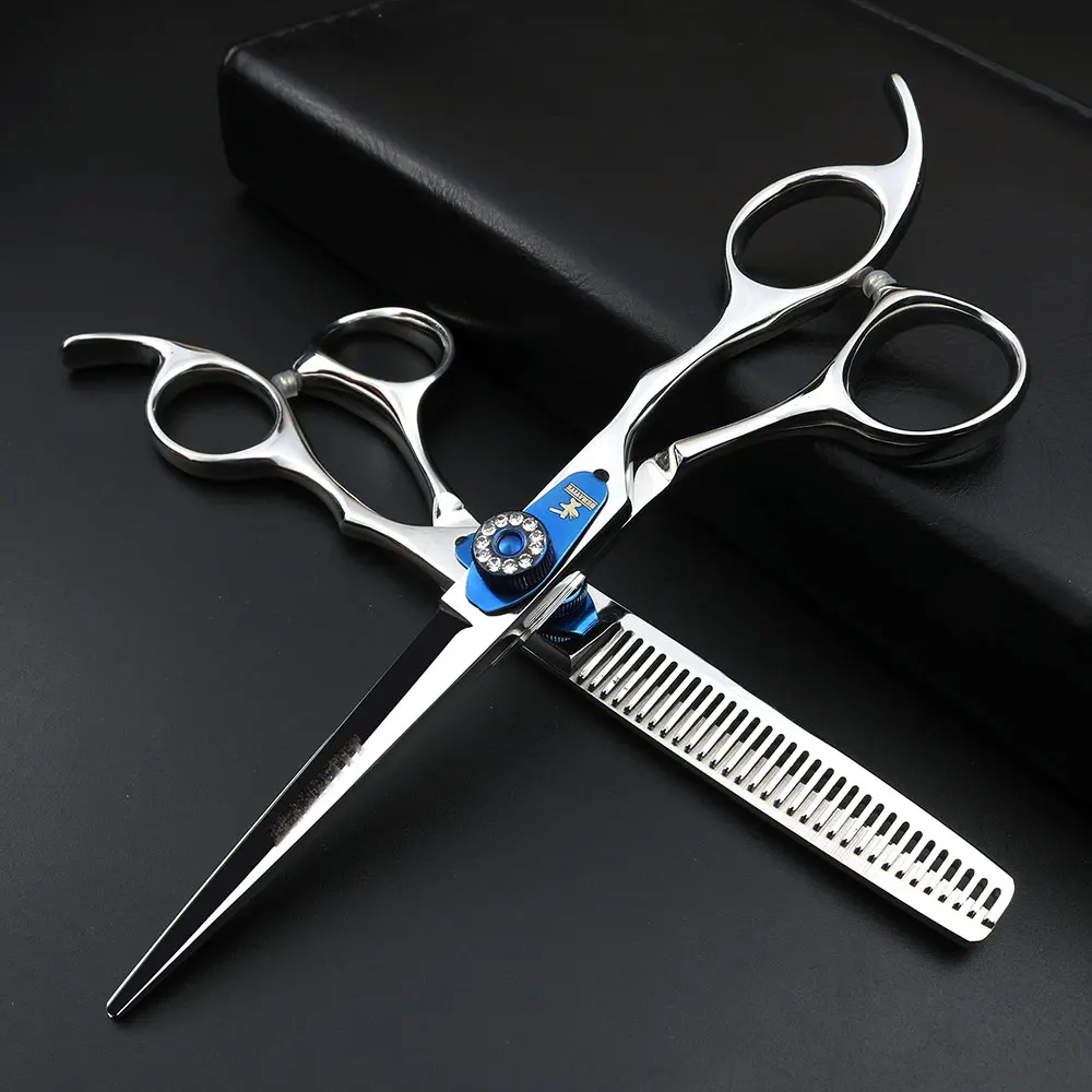 Japanese scissors 5.5" high quality hairdressing scissors spring piece to adjust hair cutting scissors and thinning shears
Japanese scissors 5.5" high quality hairdressing scissors spring piece to adjust hair cutting scissors and thinning shears