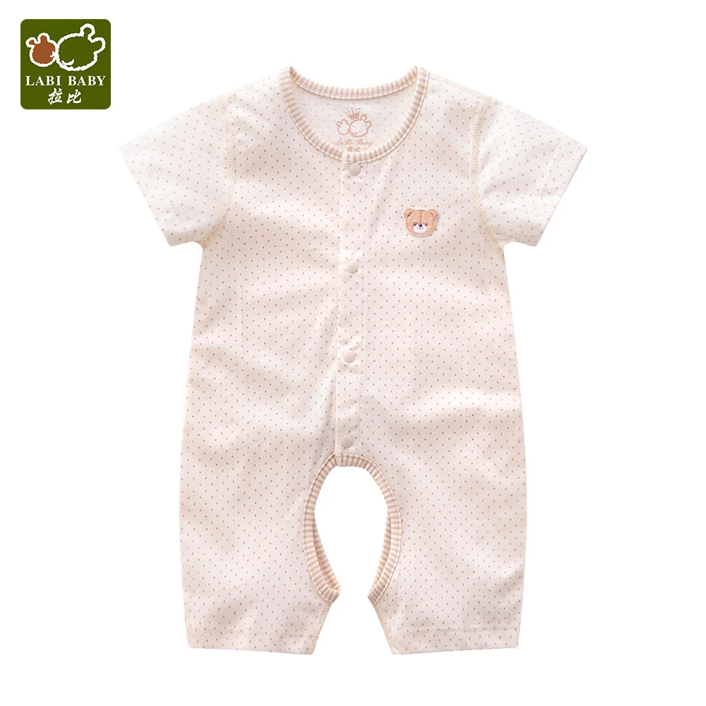 LABIBABY/унисекс пижамы с короткими рукавами однобортные комбинезоны шаговым швом