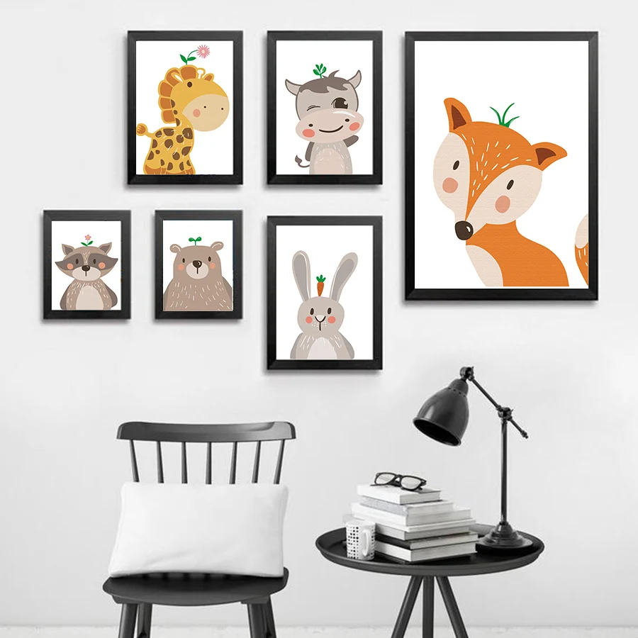 Angel's Art Unframed Nordic Style Cute Forest Animals Fox Bear Giraffe Print Kid's Room Decoration Painting On Canvas
Angel's Art Unframed Nordic Style Cute Forest Animals Fox Bear Giraffe Print Kid's Room Decoration Painting On Canvas