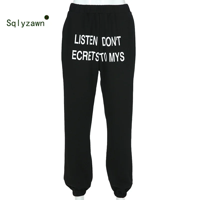 100% Cotton Sweatpants Harem Pants Trousers Women Letter Print Loose Jogger Mujer Sporting Elastic Waist Black Ful-Length Pants
100% Cotton Sweatpants Harem Pants Trousers Women Letter Print Loose Jogger Mujer Sporting Elastic Waist Black Ful-Length Pants