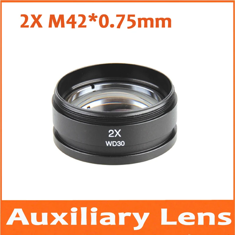 2X Aux Barlow Accessories AUX Auxiliary Industrial Single barrel Microscope Objective Lens for Stereo Microscope M42*0.75mm
2X Aux Barlow Accessories AUX Auxiliary Industrial Single barrel Microscope Objective Lens for Stereo Microscope M42*0.75mm