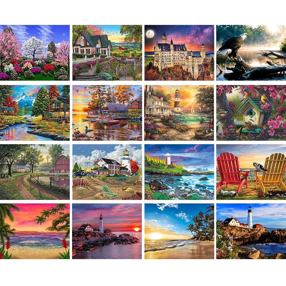 DIY Diamond Embroidery Landscape Painting 5D Diamond Painting Seaside House Full Round Diamond Landscape Picture Mosaic Art
DIY Diamond Embroidery Landscape Painting 5D Diamond Painting Seaside House Full Round Diamond Landscape Picture Mosaic Art