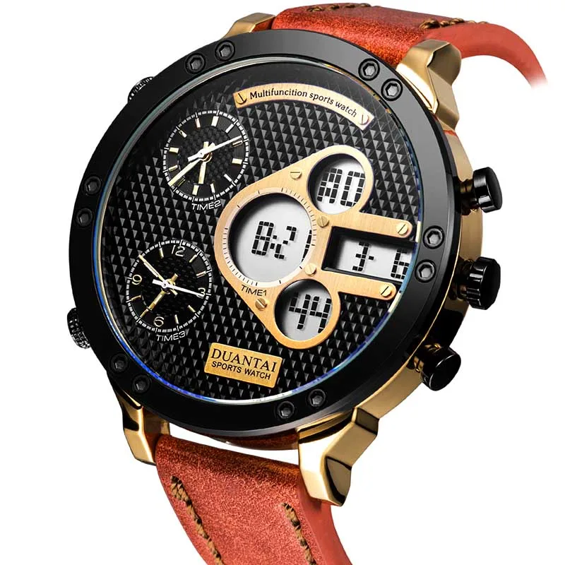 Dual Movt Men's Leather Quarz Analog Digital LED Sport Wrist Watch Clock Male Quartz Watch Masculino new
Dual Movt Men's Leather Quarz Analog Digital LED Sport Wrist Watch Clock Male Quartz Watch Masculino new