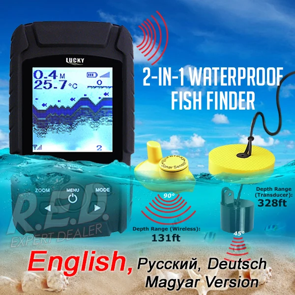 FF-718Li Lucky 2-в-1 эхолот Водонепроницаемый Беспроводной Sonar Сенсор/проводной датчиков Перезаряжаемые монитора эхолота
FF-718Li Lucky 2-в-1 эхолот Водонепроницаемый Беспроводной Sonar Сенсор/проводной датчиков Перезаряжаемые монитора эхолота