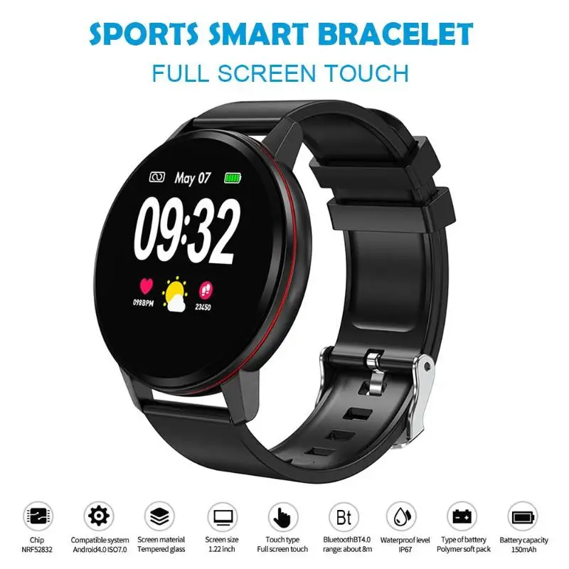 ALLOYSEED S01 Touch Screen Heart Rate Blood Pressure IP67 Waterproof Smart Bracelet Full-screen touch motion smart Band 2019 NEW
ALLOYSEED S01 Touch Screen Heart Rate Blood Pressure IP67 Waterproof Smart Bracelet Full-screen touch motion smart Band 2019 NEW