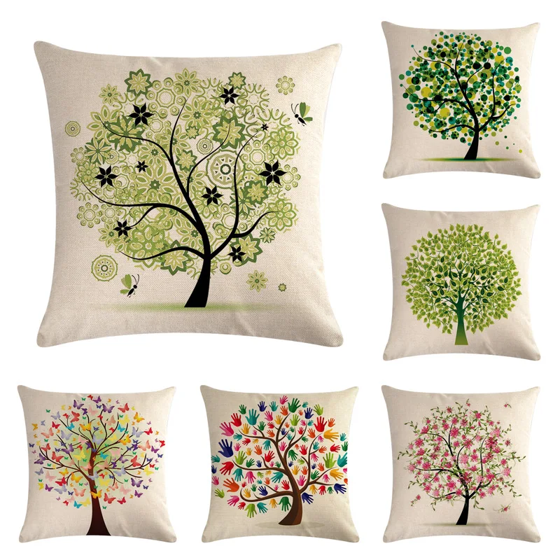 45*45cm decorative cushion covers Colorful Tree Throw pillow case palm Heart leaf Cushion Case Sofa Car Home Decor
45*45cm decorative cushion covers Colorful Tree Throw pillow case palm Heart leaf Cushion Case Sofa Car Home Decor