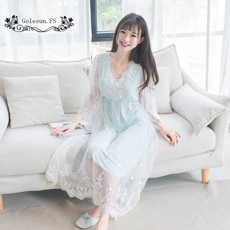 New Arrival Spring Women Modal Gauze Lace Vintage Princess Gowns Lady Nightgowns Sleepwear Vestidos 1801
New Arrival Spring Women Modal Gauze Lace Vintage Princess Gowns Lady Nightgowns Sleepwear Vestidos 1801