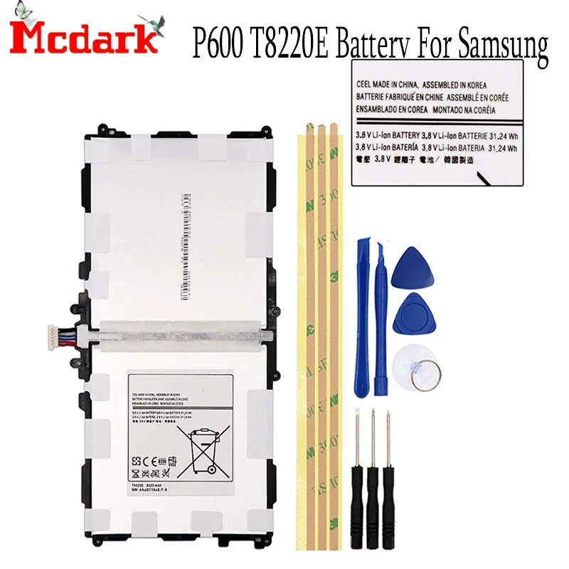 8220 мА/ч T8220E планшеты аккумулятор для Samsung GALAXY Note 10 1 вкладка Pro P600 P601 P605 P607 SM T520 T525