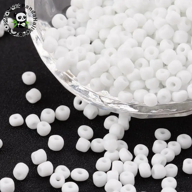 Glass Seed Beads, Opaque Colours Seed, Round, White, Size: about 4mm in diameter, hole:1.5mm, about 4500pcs/pound
Glass Seed Beads, Opaque Colours Seed, Round, White, Size: about 4mm in diameter, hole:1.5mm, about 4500pcs/pound