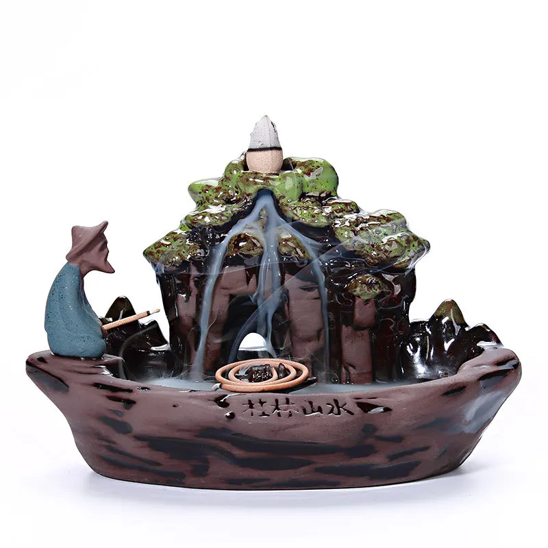 Backflow Incense Burner Home Decor Ceramic Smoke Backflow Incense Stick Holder Censer + 10Pcs Incense Cones
Backflow Incense Burner Home Decor Ceramic Smoke Backflow Incense Stick Holder Censer + 10Pcs Incense Cones