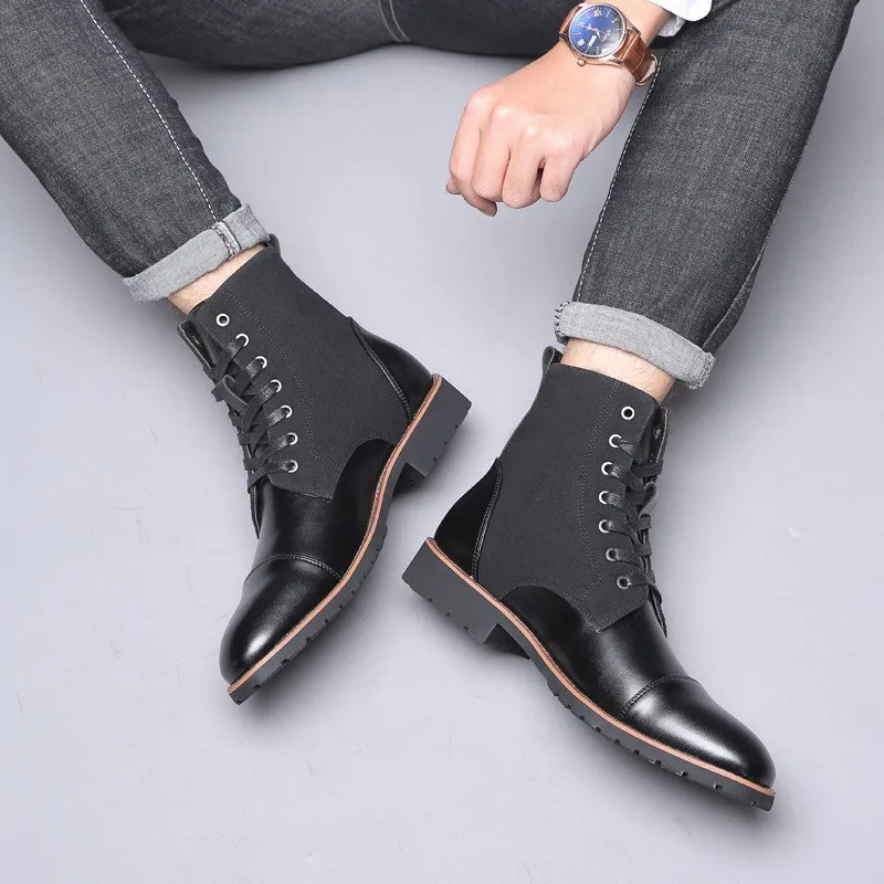 38-48 Mens Ankle Boots Leather Short Plush Winter Shoes Men Casual Business Snow Boots Men Waterproof Autumn Trend Cowboy Shoes
38-48 Mens Ankle Boots Leather Short Plush Winter Shoes Men Casual Business Snow Boots Men Waterproof Autumn Trend Cowboy Shoes