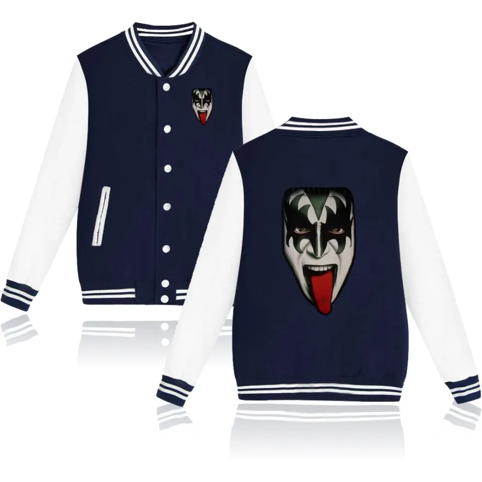 Женская бейсбольная куртка Rock MUSIC BAND KISS Элегантная для девушек и женщин на осень