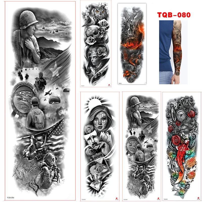 Large Arm Sleeve Tattoo War Soldier Waterproof Temporary Tattoo Sticker Full Rose Flower Tatoo Women MEN
Large Arm Sleeve Tattoo War Soldier Waterproof Temporary Tattoo Sticker Full Rose Flower Tatoo Women MEN