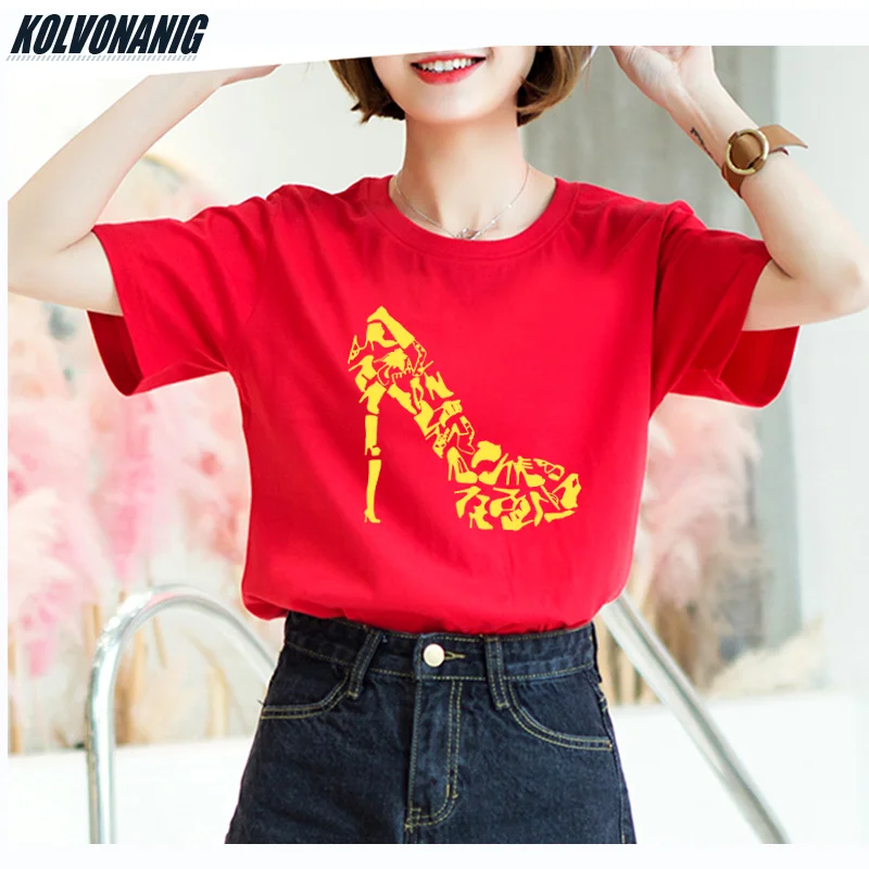 Fashion High Heels Shoes Funny Women's Shoes Print T Shirt Cotton Casual T-Shirt For Lady Girl Top Tees Hipster Female Clothing
Fashion High Heels Shoes Funny Women's Shoes Print T Shirt Cotton Casual T-Shirt For Lady Girl Top Tees Hipster Female Clothing