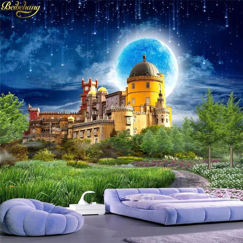 beibehang custom Fantasy castle starry photo mural wallpapers for living room sky moon Modern wall paper roll Creative Decor
beibehang custom Fantasy castle starry photo mural wallpapers for living room sky moon Modern wall paper roll Creative Decor