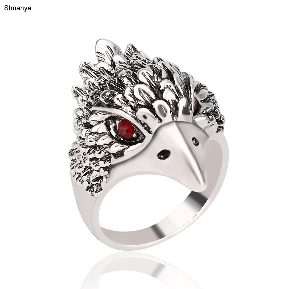 Men Rings - Hot Punk Animal Ring New Fashion Eagle Head Plating Silver Color Vintage Jewelry Inlay Black Crystal Rings Jewelry
Men Rings - Hot Punk Animal Ring New Fashion Eagle Head Plating Silver Color Vintage Jewelry Inlay Black Crystal Rings Jewelry