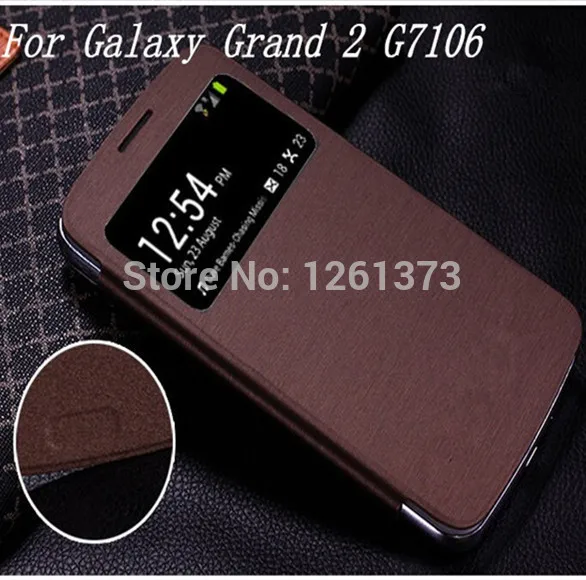 Умный флип чехол с окошком для Samsung Galaxy Grand 2 Dous G7102 G7106 G7108 G7109|case for samsung galaxy|case samsungcase