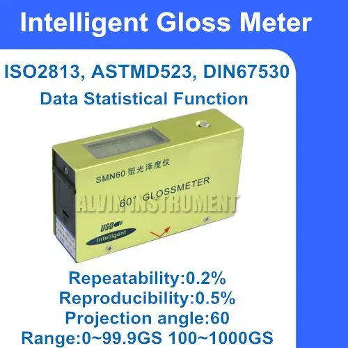 Free Shipping Intelligent Gloss Meter USB interface data software Range:0~99.9GS 100~1000GS 60 degree ISO2813 ASTMD523 DIN67530
Free Shipping Intelligent Gloss Meter USB interface data software Range:0~99.9GS 100~1000GS 60 degree ISO2813 ASTMD523 DIN67530