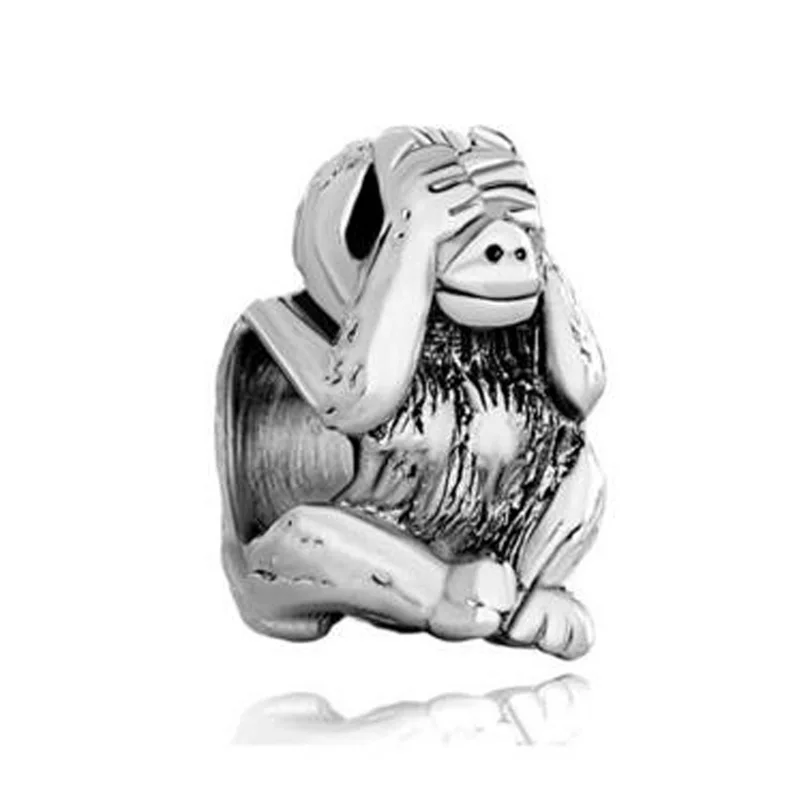 Free shipping Big hole beads animal charm no evil monkey amulet original brand design DIY jewelry Fit Pandora Bracelet Necklace
Free shipping Big hole beads animal charm no evil monkey amulet original brand design DIY jewelry Fit Pandora Bracelet Necklace
