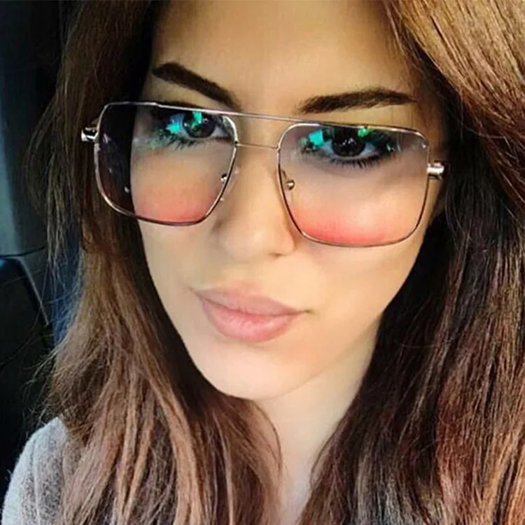 Gradient Square Blue Red Sunglasses Women Clear Lens Retro Frameless Sun Glasses for Women Brown Blue Uv400
Gradient Square Blue Red Sunglasses Women Clear Lens Retro Frameless Sun Glasses for Women Brown Blue Uv400