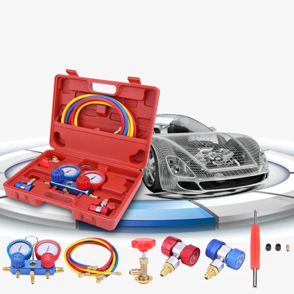 500-800Bae Air Conditioner Manifold Gauge Set with 5ft Charging Hose Manifold Dual Gauges Test Car Diagnostic Refrigeration
500-800Bae Air Conditioner Manifold Gauge Set with 5ft Charging Hose Manifold Dual Gauges Test Car Diagnostic Refrigeration