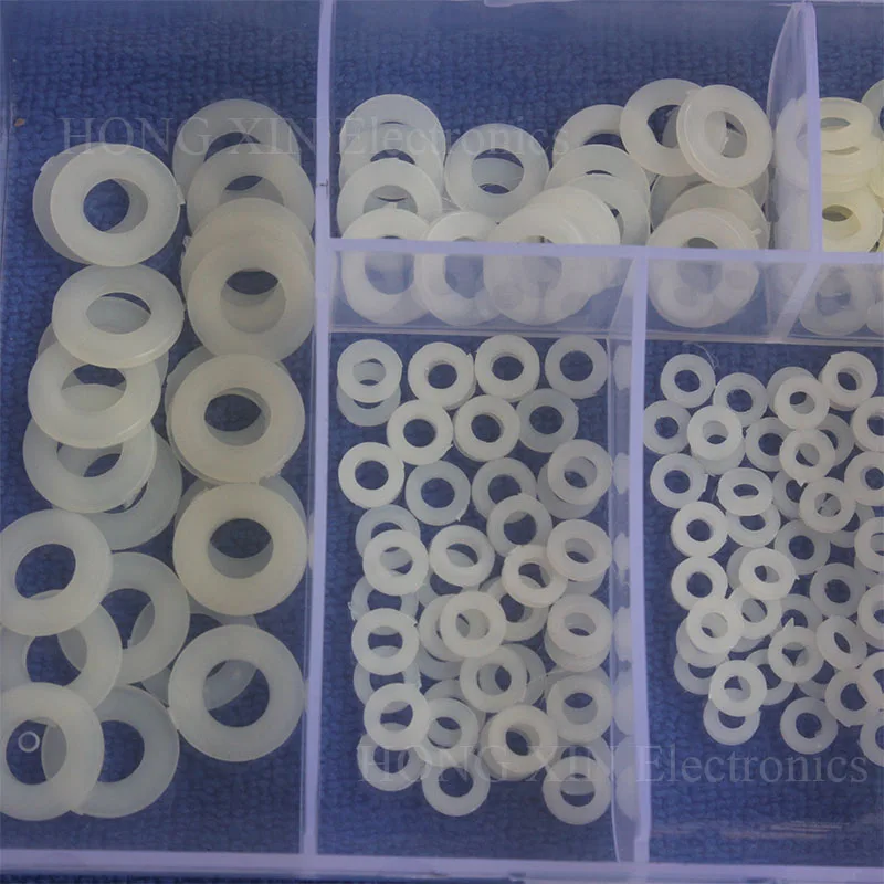 250Pcs M2 M2.5 M3 M4 M5 M6 White Plastic Nylon Washer Flat Spacer Washer Seals Gasket Ring 6 Sizes
250Pcs M2 M2.5 M3 M4 M5 M6 White Plastic Nylon Washer Flat Spacer Washer Seals Gasket Ring 6 Sizes