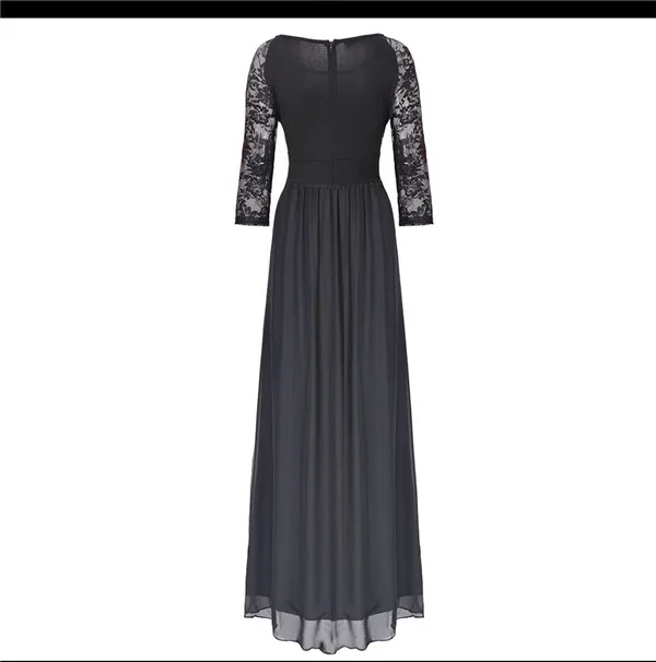 Elegant Women Lace Embroidery Mesh Patchwork A Line Dress Sexy See Through Three Quarter Sleeve Ankle-Length Dress E3545
Elegant Women Lace Embroidery Mesh Patchwork A Line Dress Sexy See Through Three Quarter Sleeve Ankle-Length Dress E3545