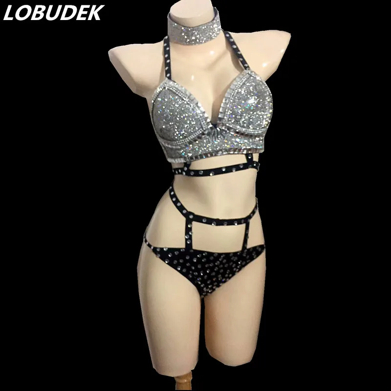 sexy nightclub bar Shining bodysuit female costumes Bright silver crystal slim singer jumpsuit dancer show party prom star
sexy nightclub bar Shining bodysuit female costumes Bright silver crystal slim singer jumpsuit dancer show party prom star