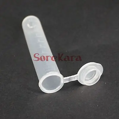 LOT 200 Scale line 5ml Laboratory Plastic Centrifuge tube Round bottom Vial Snap Cap For Sample Specimen
LOT 200 Scale line 5ml Laboratory Plastic Centrifuge tube Round bottom Vial Snap Cap For Sample Specimen