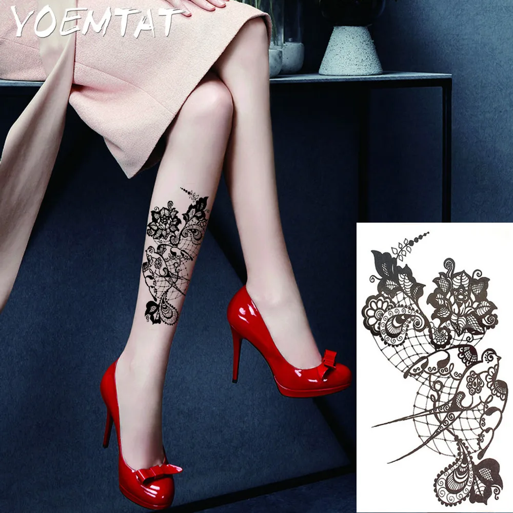 1PC Sexy Lace Hot Black White Large Flower Henna Temporary Tattoo Black Mehndi Style Waterproof Tattoo Sticker
1PC Sexy Lace Hot Black White Large Flower Henna Temporary Tattoo Black Mehndi Style Waterproof Tattoo Sticker
