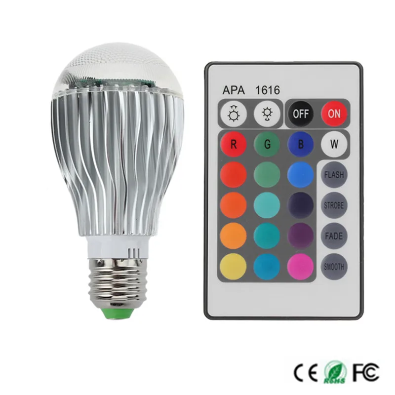 LED RGB lamp 1pcs/lot 9W 15W E27 Dimmable RGB LED Bulb AC85-265V with Remote Control multiple color led lighting
LED RGB lamp 1pcs/lot 9W 15W E27 Dimmable RGB LED Bulb AC85-265V with Remote Control multiple color led lighting
