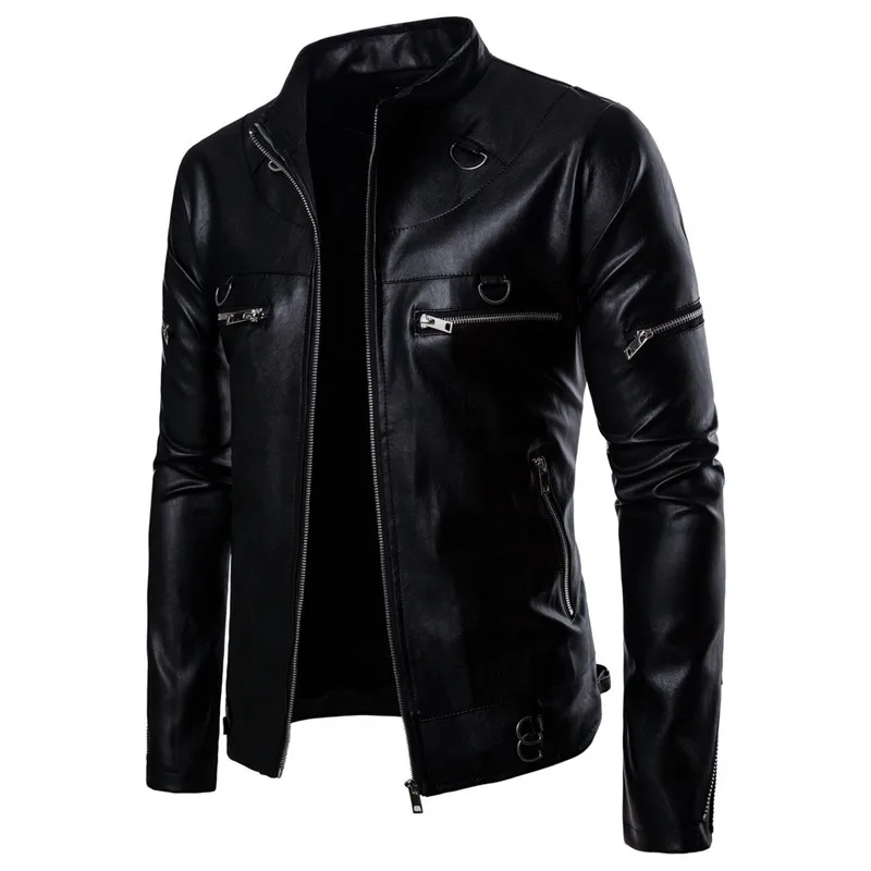 2019 new Men's Locomotive Pull Leather Handsome PU leather jacket coat Europe and More models Zipper Black jacket
2019 new Men's Locomotive Pull Leather Handsome PU leather jacket coat Europe and More models Zipper Black jacket