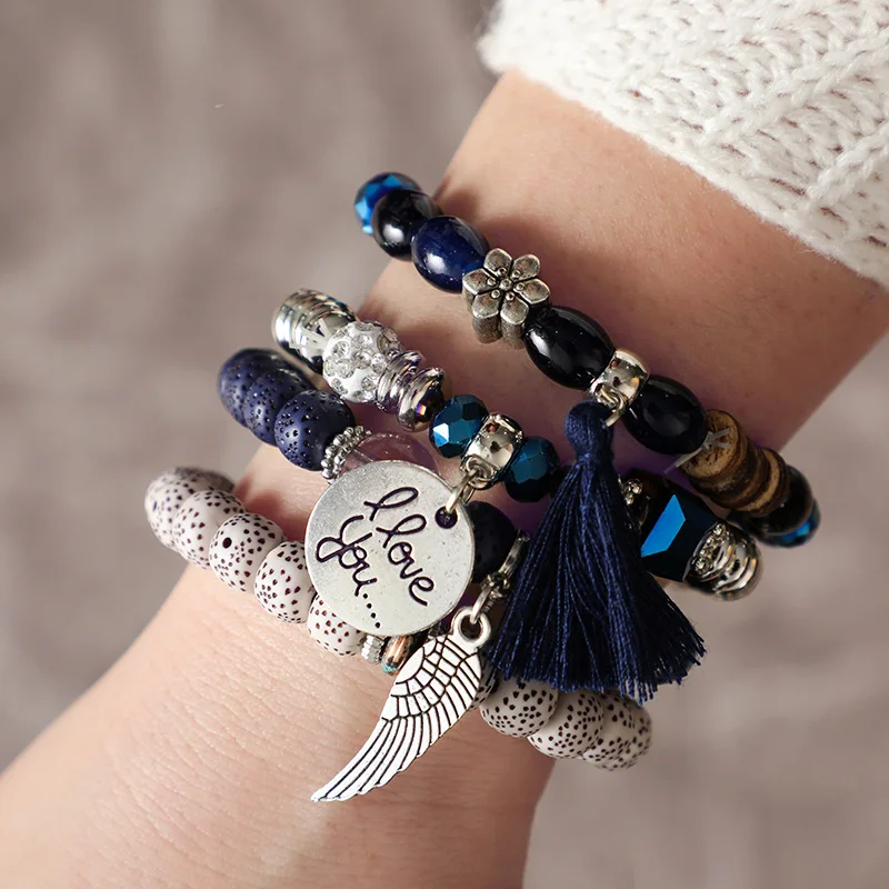 Ethic Style Resin Wood Heart Hand Wing Tassel Elasticity Bracelets For Women Chic Multi Layer Gold Color Bracelets Wedding Gift
Ethic Style Resin Wood Heart Hand Wing Tassel Elasticity Bracelets For Women Chic Multi Layer Gold Color Bracelets Wedding Gift