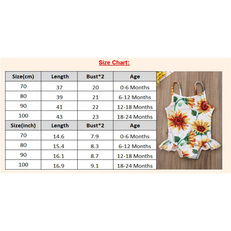 0-2T Cute Infant Kids Baby Girls Bodysuit SunFlower Swimwear Sling Bathing Jumpsuit Summer Beach Baby Clothes 
0-2T Cute Infant Kids Baby Girls Bodysuit SunFlower Swimwear Sling Bathing Jumpsuit Summer Beach Baby Clothes