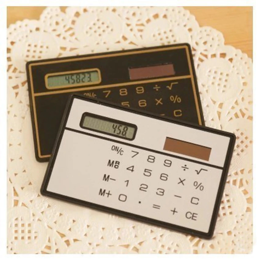 Solar Powered Calculator Slim Credit Card Cheap Solar Power Pocket Calculator Novelty Small Travel Compact
Solar Powered Calculator Slim Credit Card Cheap Solar Power Pocket Calculator Novelty Small Travel Compact