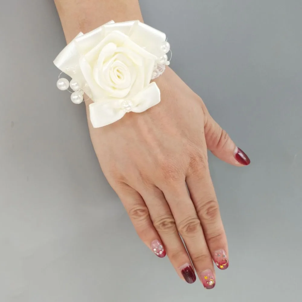 6pcs/lot Ivory White Wedding Pearl Wrist Flower Simulation Rose Ribbon Satin Wrist Decoration Hand Ornament SW8715
6pcs/lot Ivory White Wedding Pearl Wrist Flower Simulation Rose Ribbon Satin Wrist Decoration Hand Ornament SW8715
