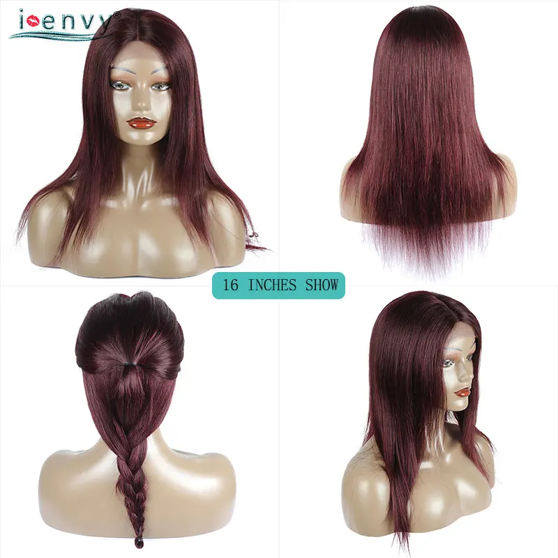 Honey Blonde Straight Lace Front Wigs Human Hair For Black Woman Brazilian Red Colored Wig Burgundy No Tangle Nonremy | Шиньоны и